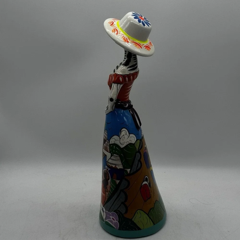 Day of the Dead Catrina Figure Clay Handmade Hand Painted Mexican Folk Art 12